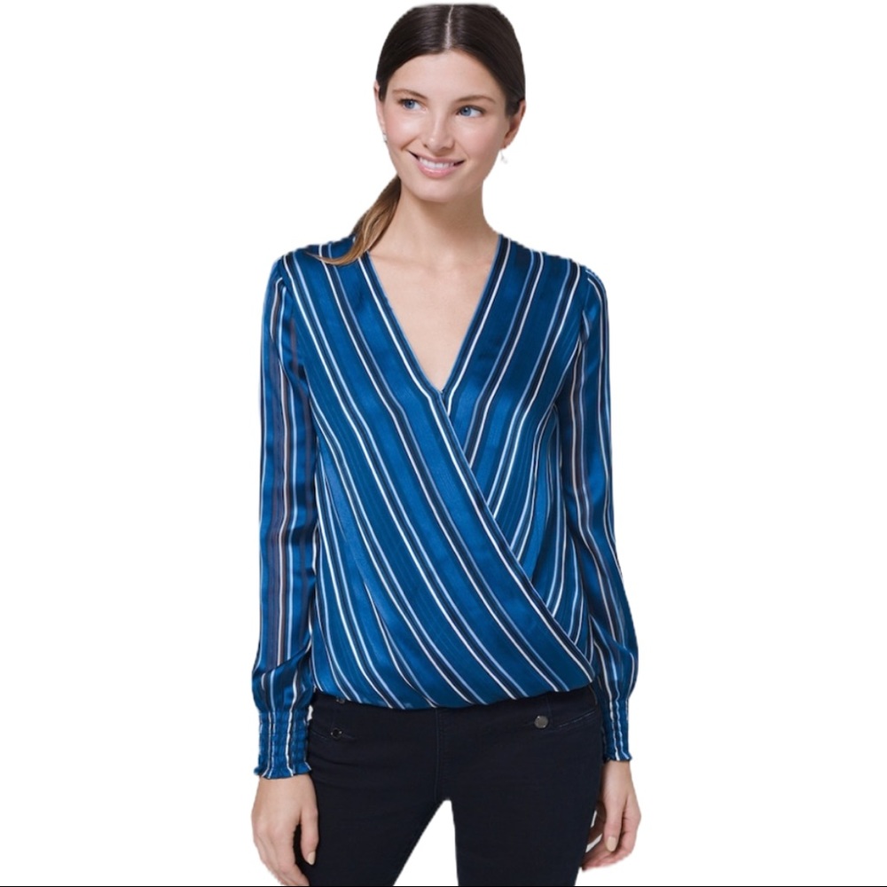 White House Black Market Stripe Surplice B…